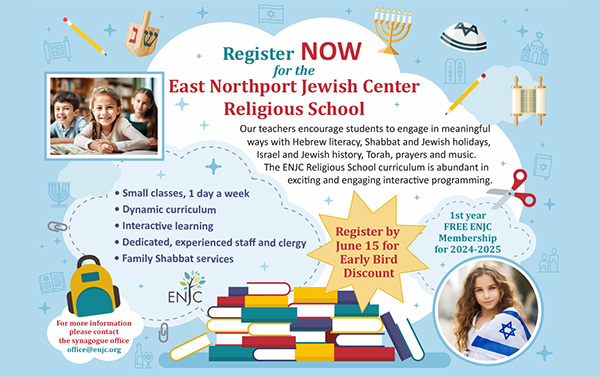 Sign up your children for the ENJC Religious School
